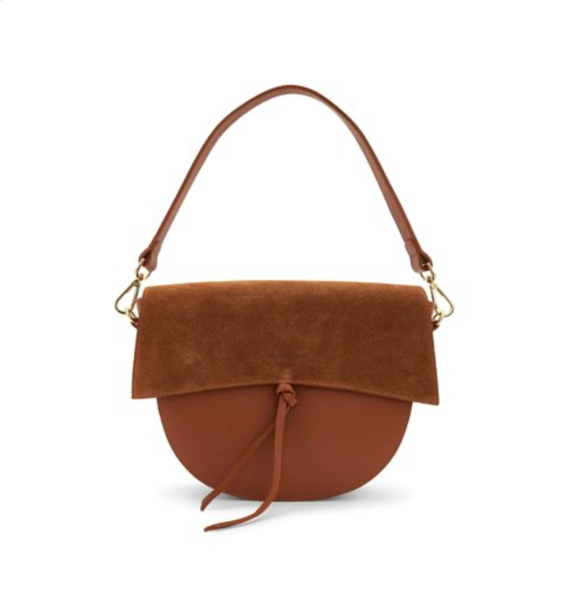 Chic leather & suede Half Moon shoulder/crossbody bag