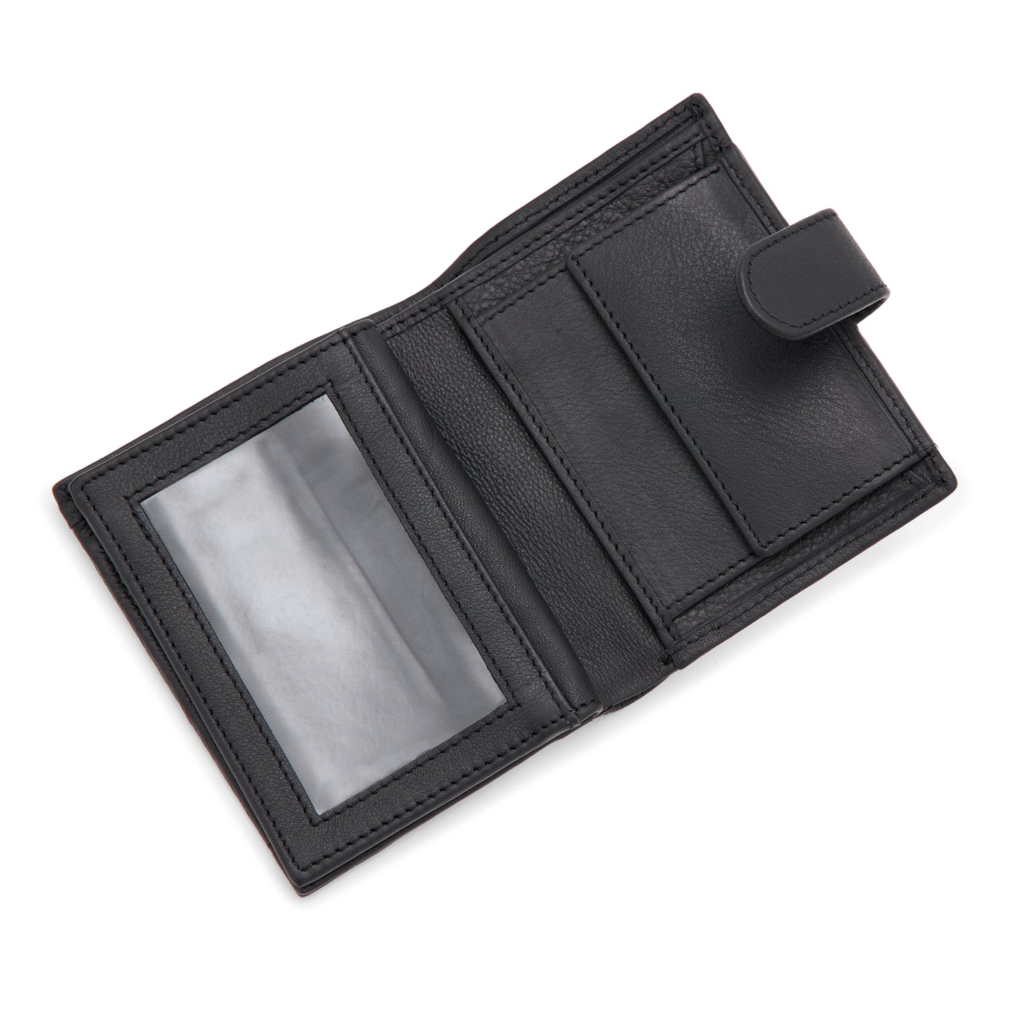 Premium leather wallet Black Cow & Natural Hair-on leather