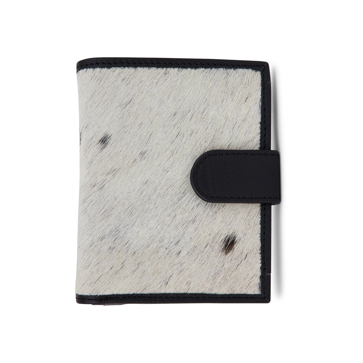Premium leather wallet Black Cow & Natural Hair-on leather