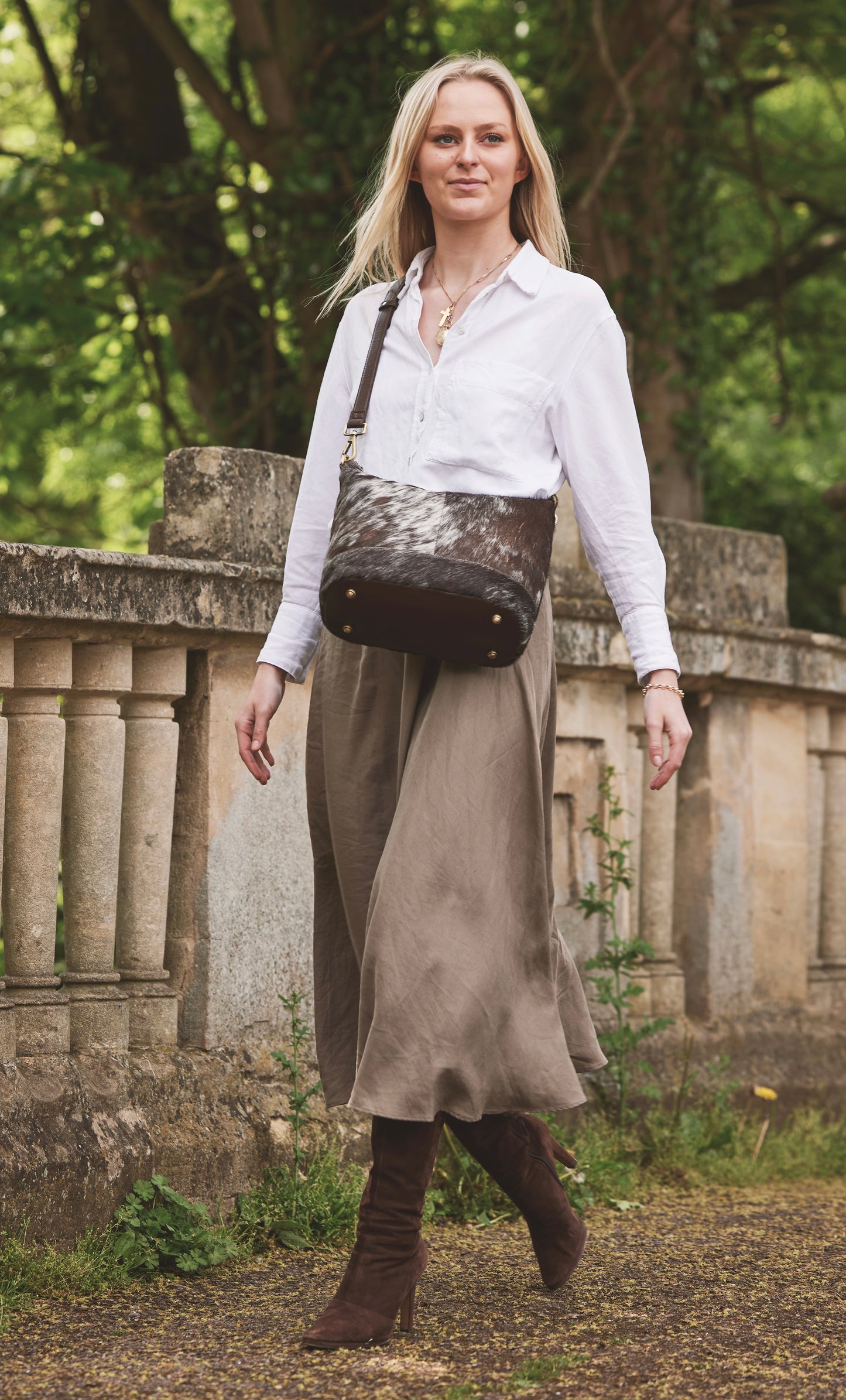 Natural cowhide Hairon leather shoulder /Tote / crossbody bag