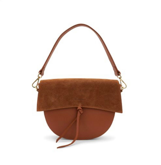 Chic leather & suede Half Moon shoulder/crossbody bag