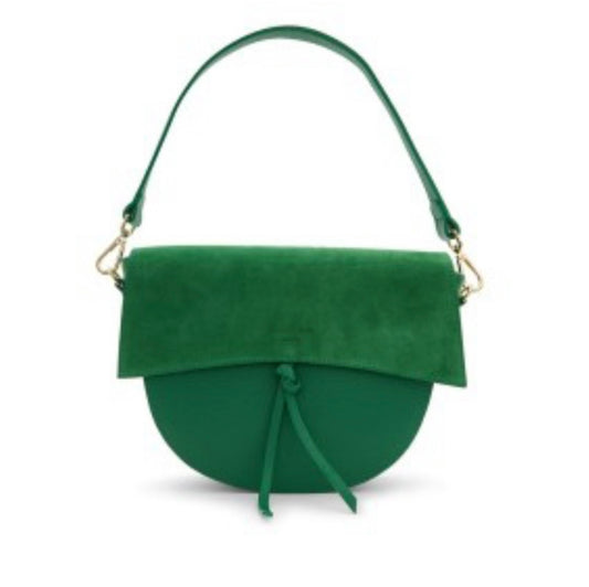 Chic leather & suede Half Moon shoulder/crossbody bag