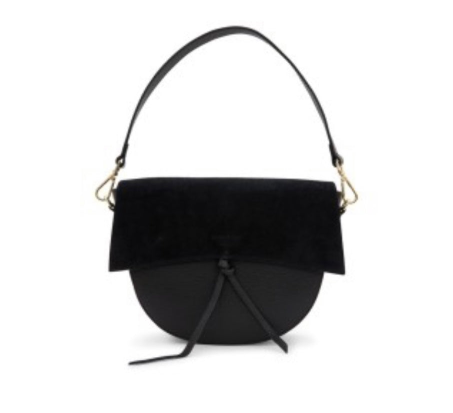 Chic leather & suede Half Moon shoulder/crossbody bag
