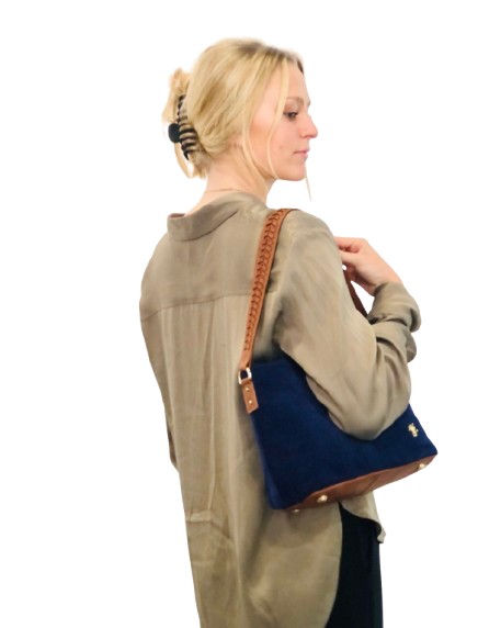 Smaller - sized  every day Shoulder bag- suede leather